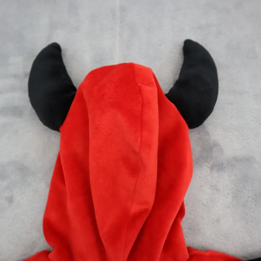 Devil Halloween Costume Kids Multicolor Long Sleeve Hooded Half Zip Outfit